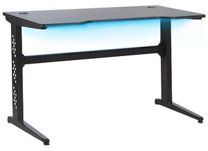 Gamer Asztal Fekete Színben RGB LED világítással 120 x 60 cm DEXTER