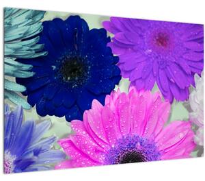 Színes virágok képe (90x60 cm)