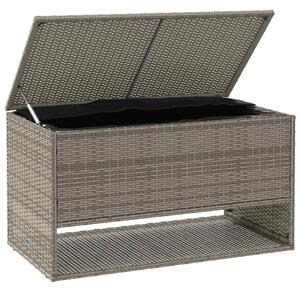 VidaXL szürke polyrattan kültéri párna doboz 100x55x55,5 cm