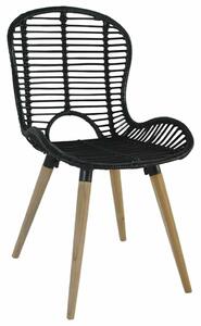 Rattan Étkezőszék - Fekete - 4 db