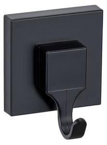 Fekete öntapadós műanyag akasztó szett 2 db-os Quadro – Wenko