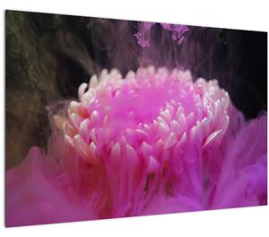 Rózsaszín virág képe a füstben (90x60 cm)