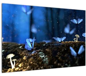 Kék pillangók képe (90x60 cm)