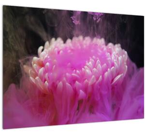 Rózsaszín virág képe a füstben (70x50 cm)