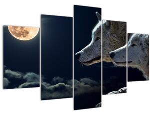 Farkas üvöltés a holdra képe (150x105 cm)