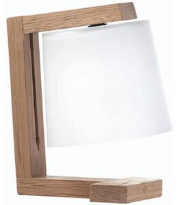 Viokef Mondo asztali lámpa, fehér-fa, 1xE27 foglalattal