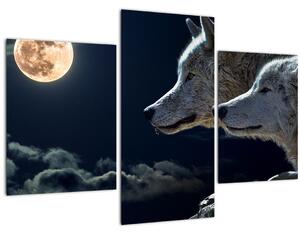 Farkas üvöltés a holdra képe (90x60 cm)
