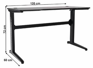 KONDELA Számítógépes asztal/játékasztal LED megvilágítással, fekete, OLIVED