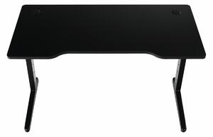 KONDELA Számítógépes asztal/játékasztal LED megvilágítással, fekete, OLIVED