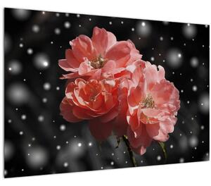 Rózsaszín virág képe (90x60 cm)