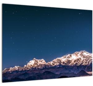 A hegyek és az éjszakai égbolt képe (70x50 cm)