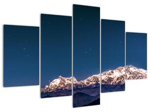 A hegyek és az éjszakai égbolt képe (150x105 cm)