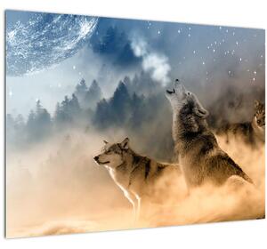 Farkasok üvöltése a holdra képe (70x50 cm)