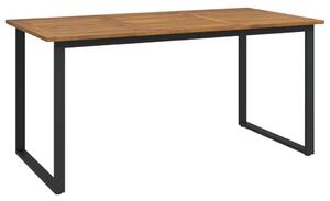 Tömör akácfa kerti asztal u-alakú lábakkal 160 x 80 x 75 cm