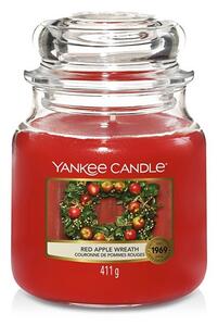 Red Apple Wreath, Yankee Candle illatgyertya, közepes üveg (alma, fahéj, dió)