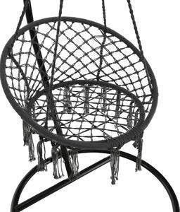 KONDELA Függő szék, pamut+fém/szürke, AMADO 2 NEW