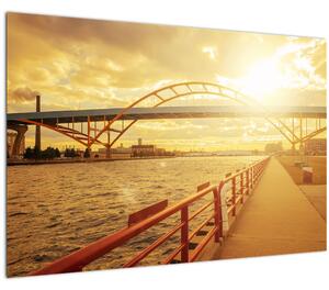Kép a hídról napnyugtakor (90x60 cm)