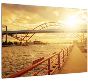 Kép a hídról napnyugtakor (70x50 cm)