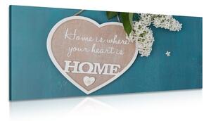 Kék szív-idézet - Home is where your heart is