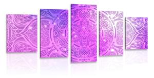 5 részes kép indiai Mandala galaktikus háttérrel