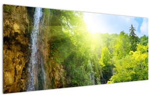 Kép - vízesések az erdőben (120x50 cm)