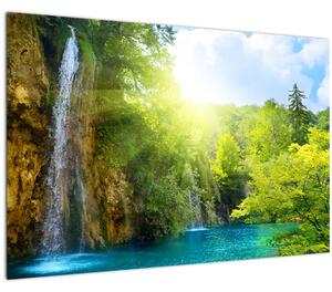 Kép - vízesések az erdőben (90x60 cm)
