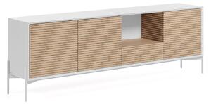 Marielle fehér komód kőrisfa ajtókkal, szélesség 207 cm - Forma