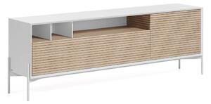 Marielle fehér TV-állvány kőrisfa ajtókkal, szélesség 187 cm - Forma
