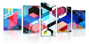 5-részes kép absztrakt geometria