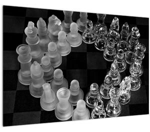 Kép - fekete-fehér sakk (90x60 cm)