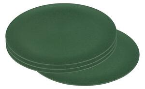 Bioplasztik 4 db-os lapos tányér szett, sötétzöld, 25,5 cm