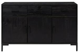Rusztikus Fekete Tálalószekrény - 110x35x70cm