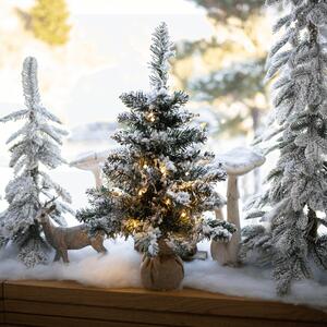 Karácsonyfa fényekkel, behavazott, 60 cm, CHRISTMAS TYP 1