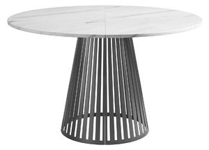 Asztal Prudentia, 76cm, Fehér márvány, Fekete