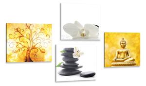Képszett Feng Shui fehér-sárga változatban
