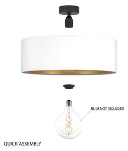 Tres XL fehér mennyezeti lámpa aranyszínű részletekkel, ⌀ 45 cm - Sotto Luce