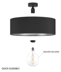 Tres XL fekete mennyezeti lámpa ezüstszínű részletekkel, ⌀ 45 cm - Sotto Luce