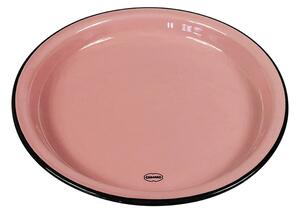 Kerámia lapos tányér, rózsaszín, 22 cm