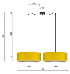 Doce XL sárga kétágú függőlámpa, ⌀ 45 cm - Bulb Attack