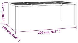 VidaXL antracitszürke acél kerti asztal 200 x 100 x 72 cm