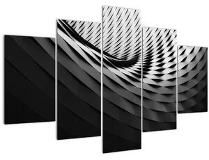 Absztrakt kép - fekete-fehér spirál (150x105 cm)