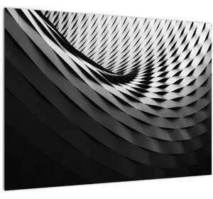 Absztrakt kép - fekete-fehér spirál (70x50 cm)