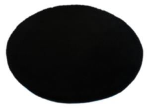 Fürdőszoba-szőnyeg COTTON Fekete - Fekete / Kör Ø 90 cm