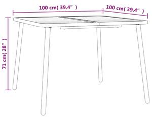 VidaXL antracitszürke acél kerti asztal 100 x 100 x 71 cm