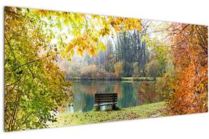 Egy tó képe (120x50 cm)
