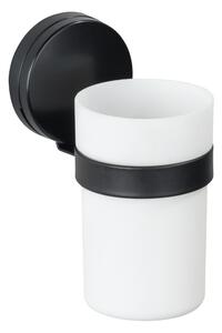Static-Loc® Plus fekete-fehér fali fogkefetartó pohár - Wenko