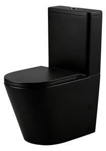 Erga Tina, kombinált WC-csésze 620x365x820 mm, Tornado 2.0 + WC-ülőke, matt fekete, ERG-V03-TINA-TO2-BK