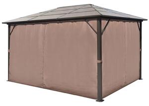 VidaXL alumínium kerti pavilon barna függönnyel 400 x 300 cm
