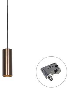 Design függőlámpa sötét bronz színben, sínadapterrel, 3 fázisú - 3 fázisú Tubo