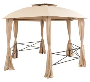 VidaXL hatszögű kerti pavilon függönyökkel 360 x 265 cm